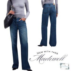 NWT Madewell Low-Slung Baggy Jeans; Dark Wash, 24 Tall